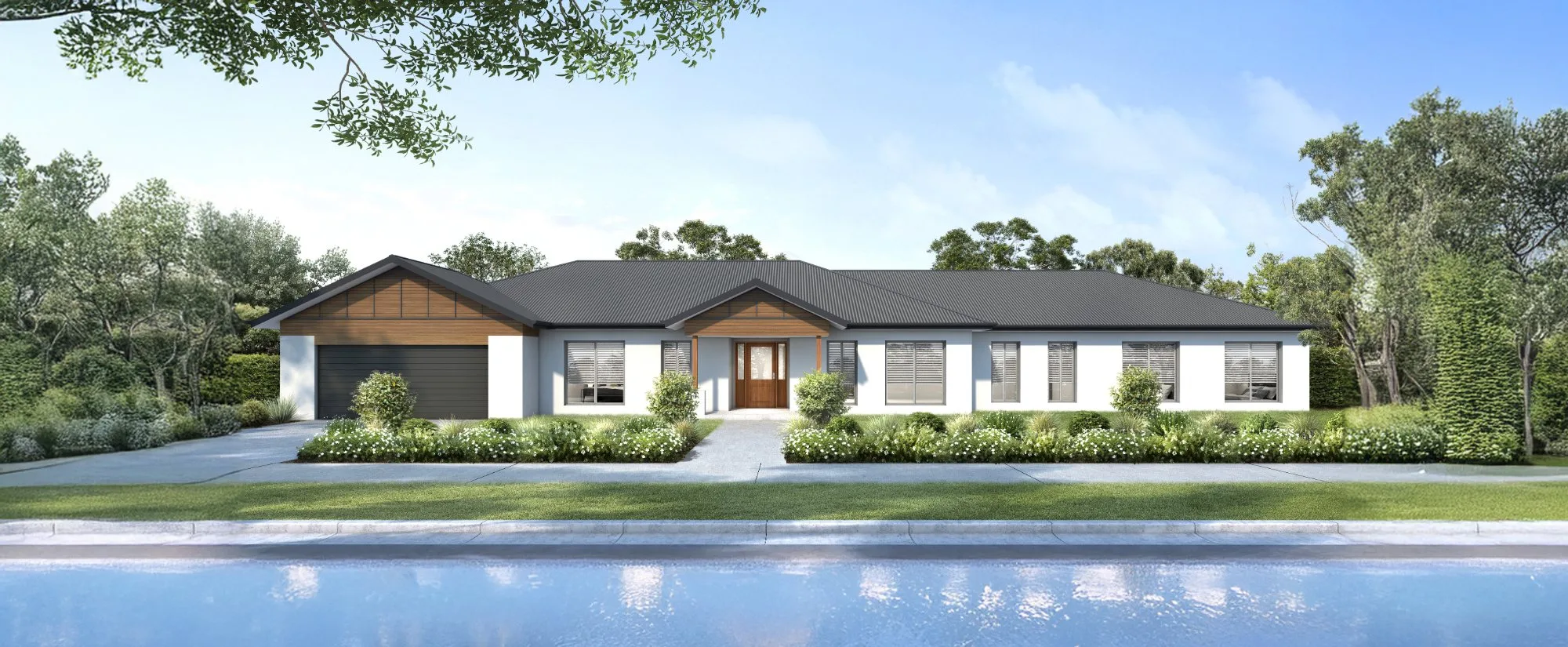 Single-level Sutton Building home with pool