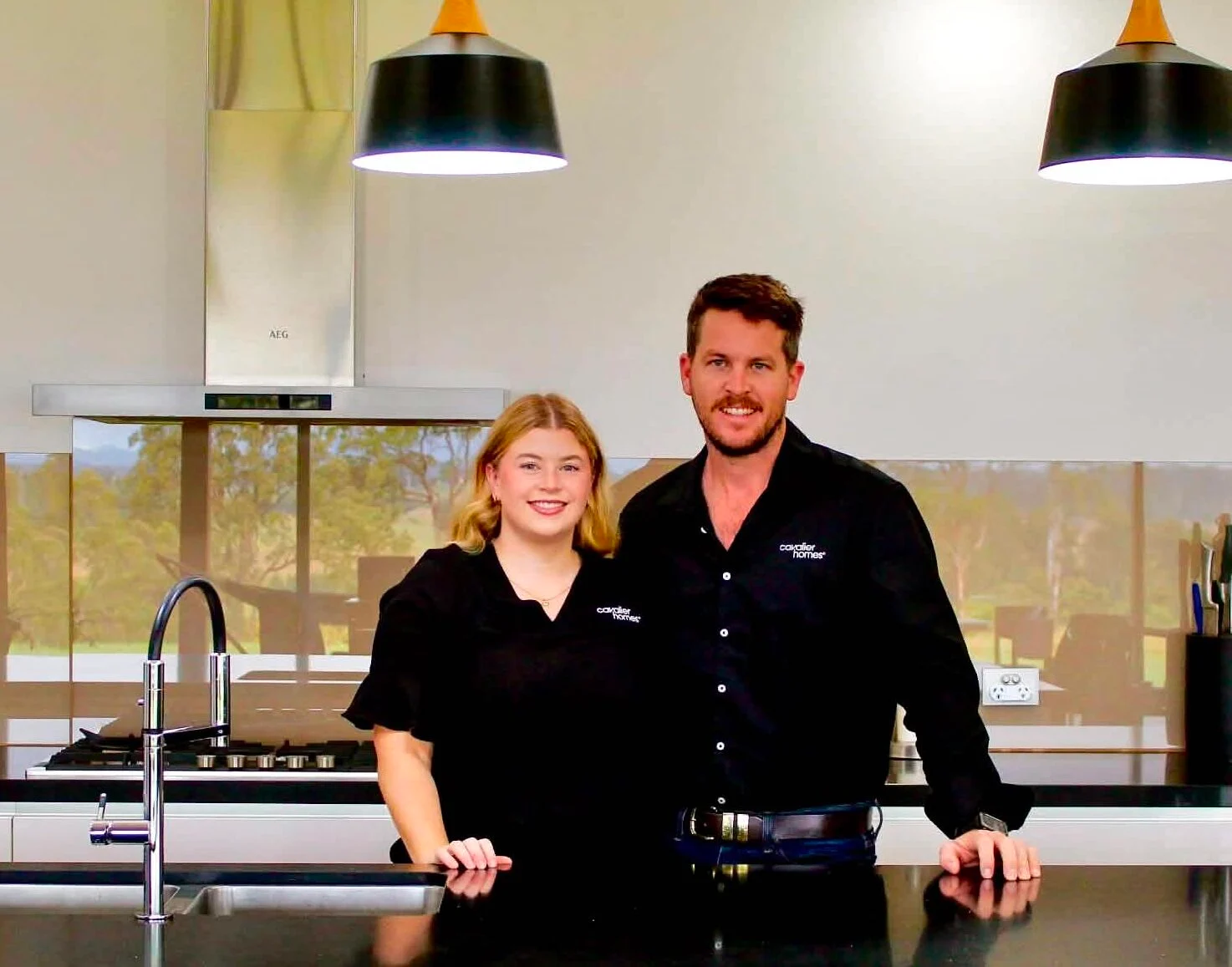 Lachlan and Ella Sutton, Cavalier Homes builders on the Sunshine Coast