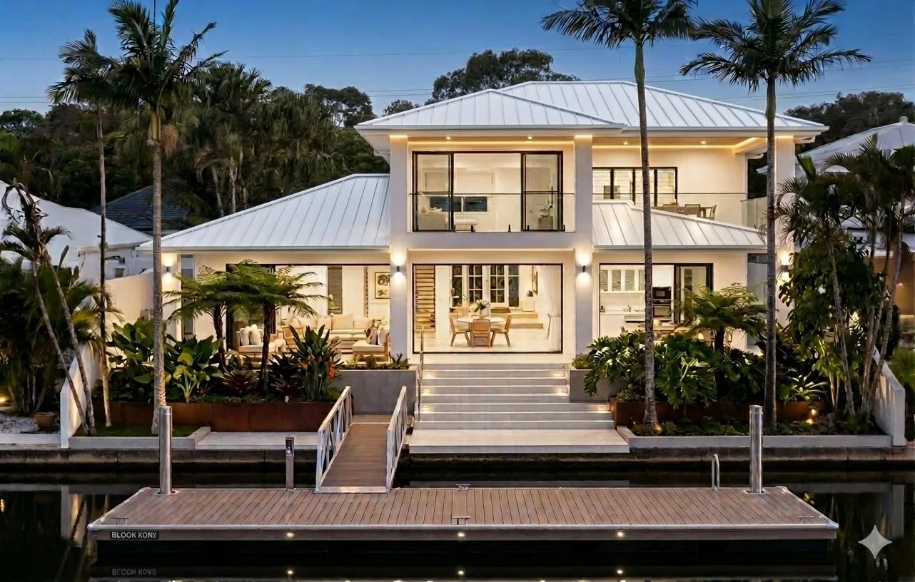 Waterfront home at Noosa by Sutton Building